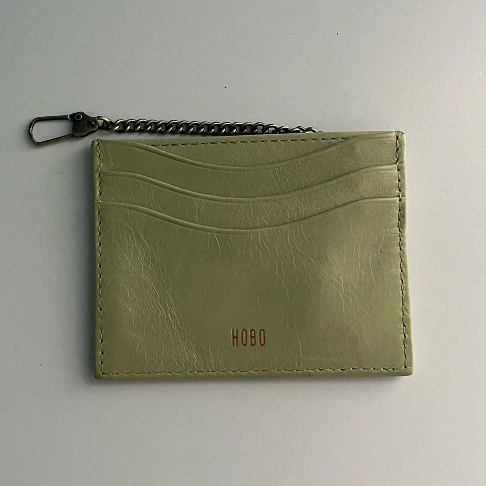 HOBO International Leather Max Card Case in Pistachio